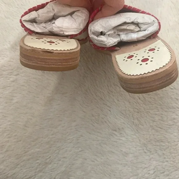 NWOT JACK ROGERS® LOBSTER EMBROIDERED SANDALS - Picture 3 of 6